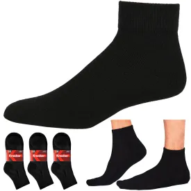12 Pairs Men Cotton Sports Socks Athletic Ankle Quarter Low Cut Crew Black 10-13