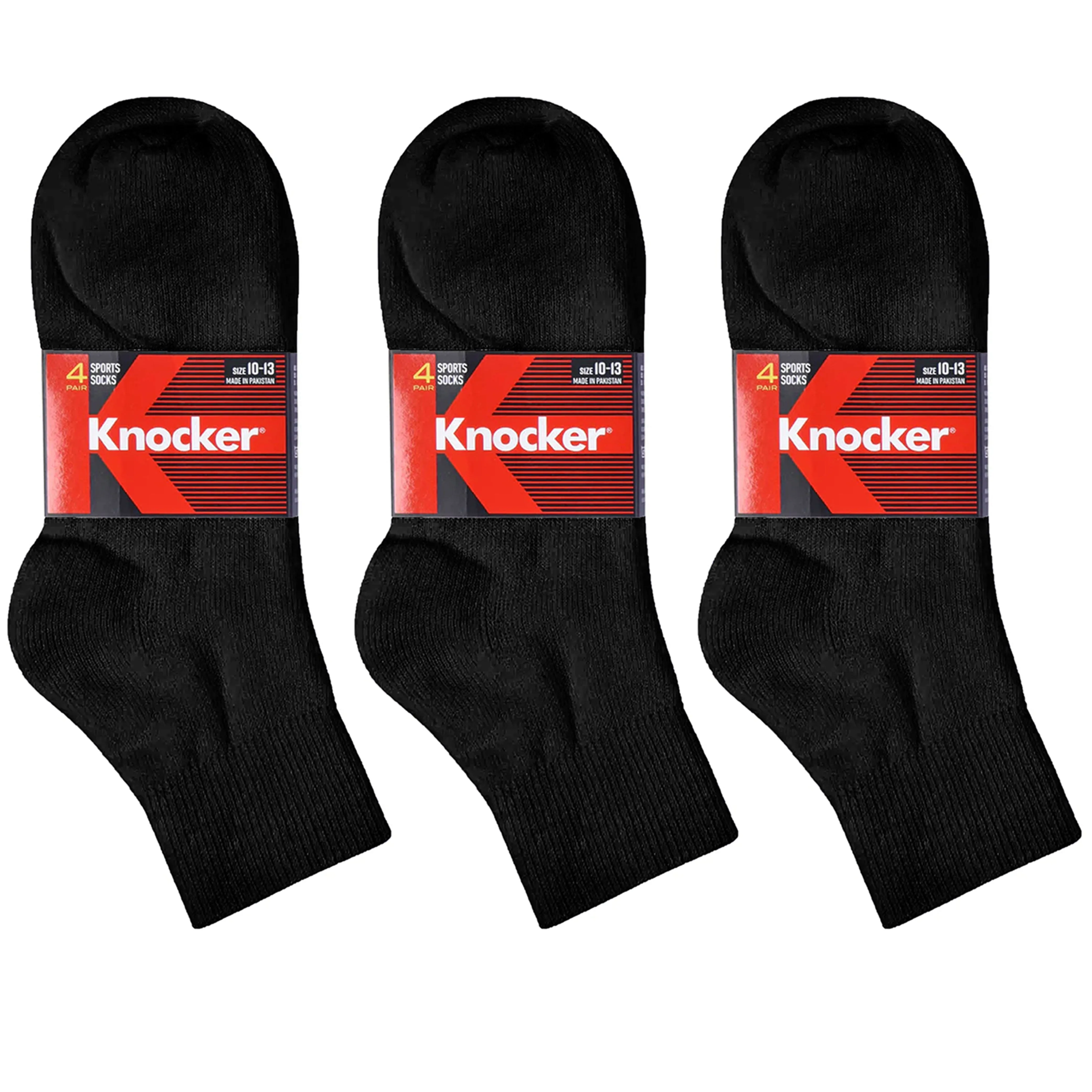 12 Pairs Men Cotton Sports Socks Athletic Ankle Quarter Low Cut Crew Black 10-13