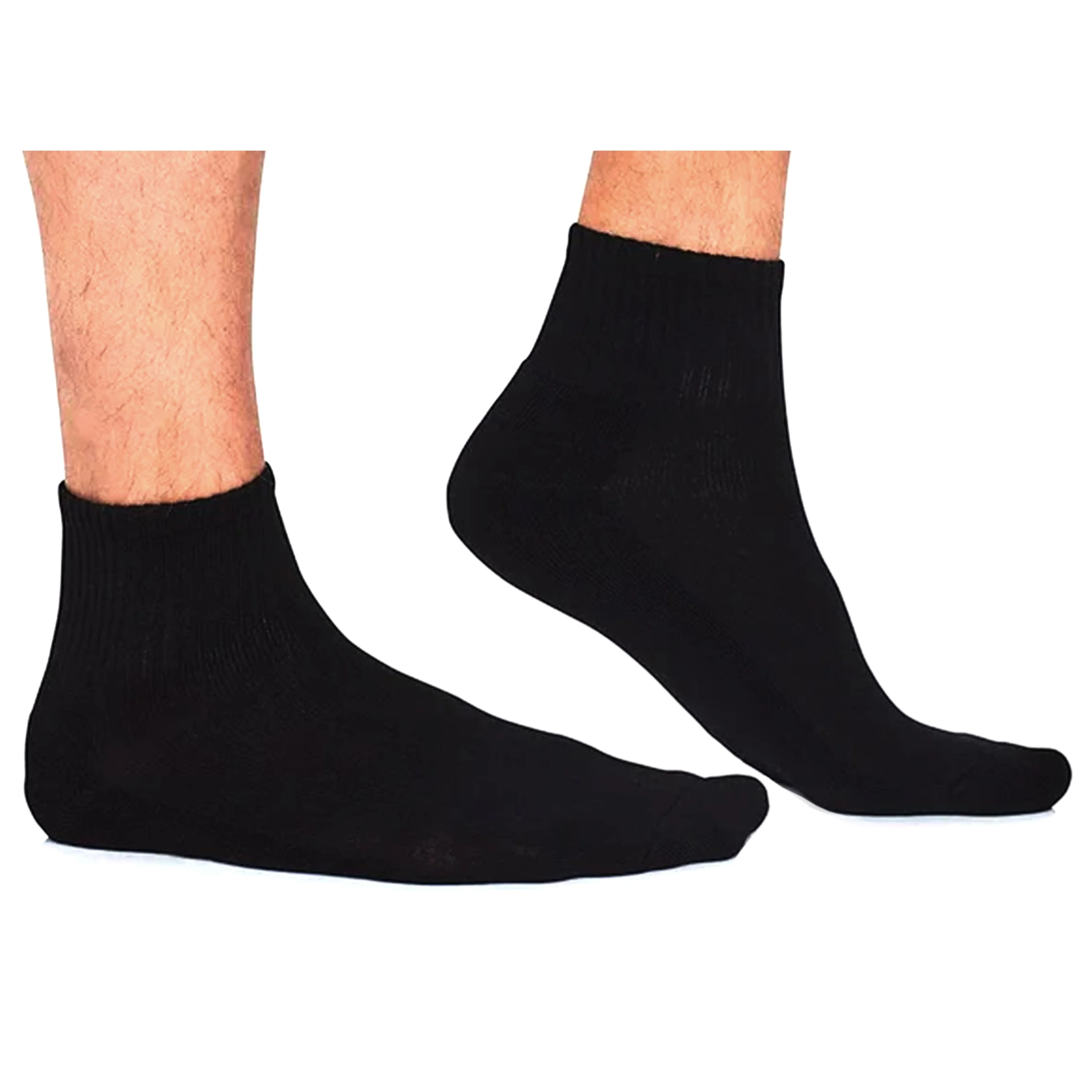 12 Pairs Men Cotton Sports Socks Athletic Ankle Quarter Low Cut Crew Black 10-13
