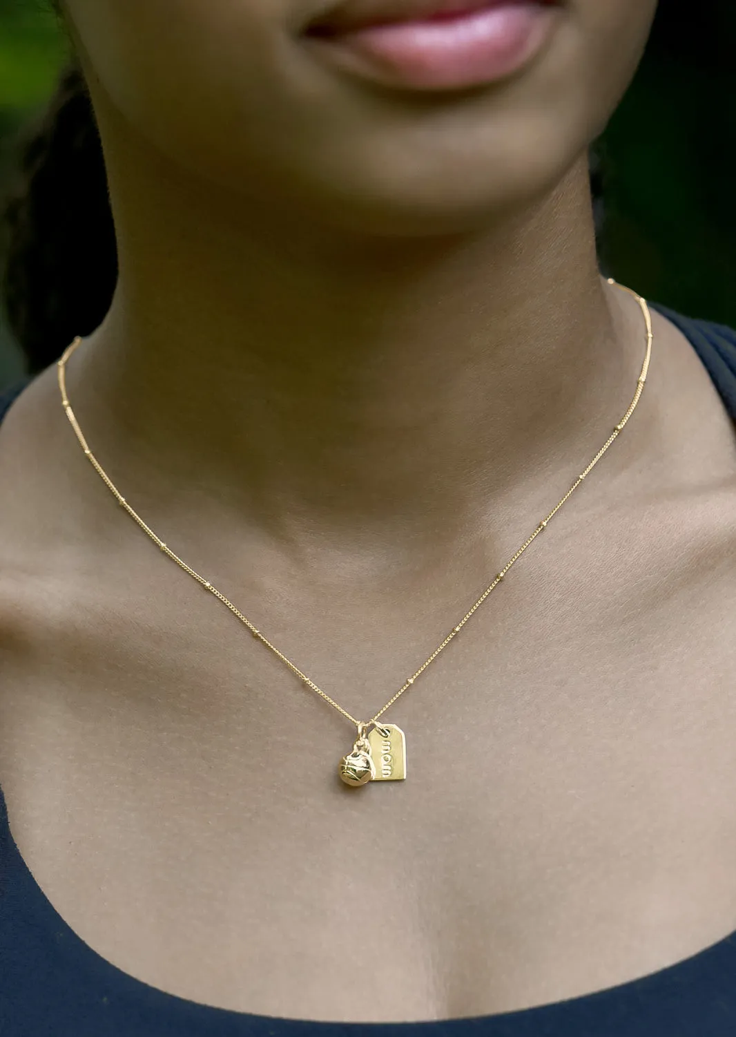 CC Sport Basketball Mom Double Charm Necklace