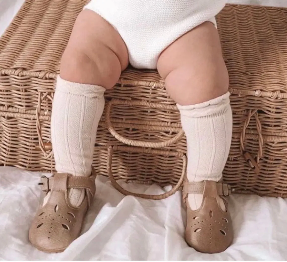 JESSICA T-BAR BABY SHOES - BEIGE