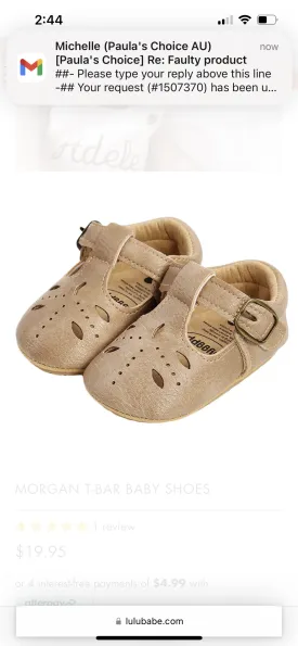 JESSICA T-BAR BABY SHOES - BEIGE