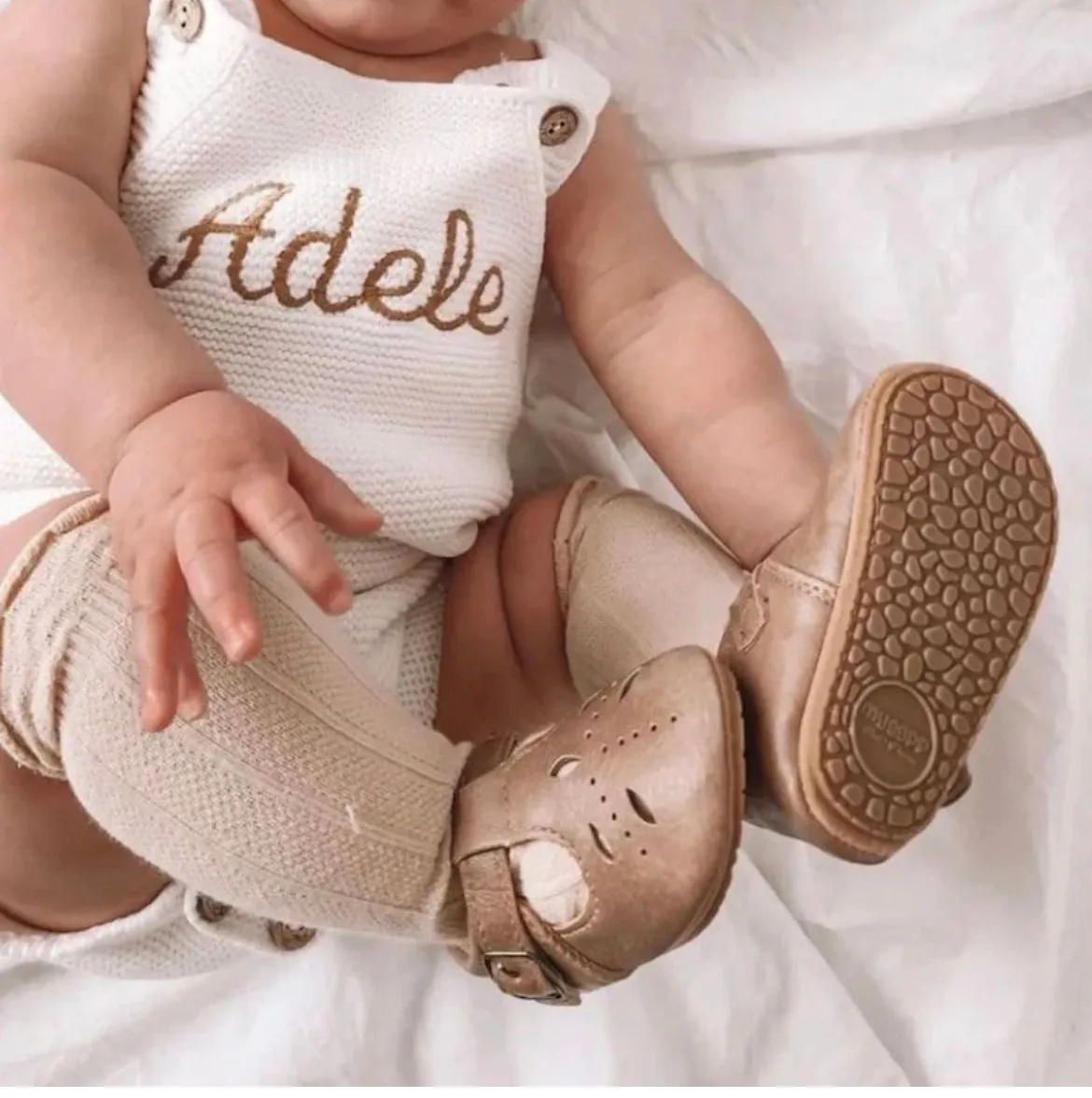 JESSICA T-BAR BABY SHOES - BEIGE