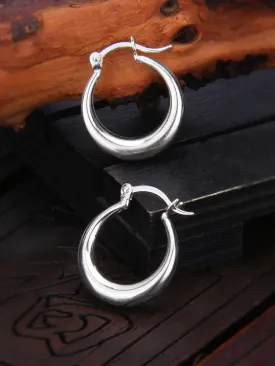 Women Casual Sliver Round Circle Earrings